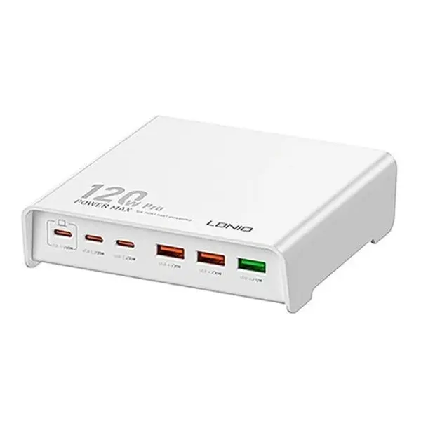 پاور هاب یو اس بی و تایپ سی سوپر فست شارژ 120 وات الدینیو LDNIO 120W Multi-ports Desktop Charging Station Q605