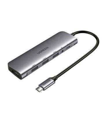 هاب 3 پورت Type C به USB 3.0 و یک پورت میکروفون و یک پورت HDMI با قابلیت PD یوگرین CM136