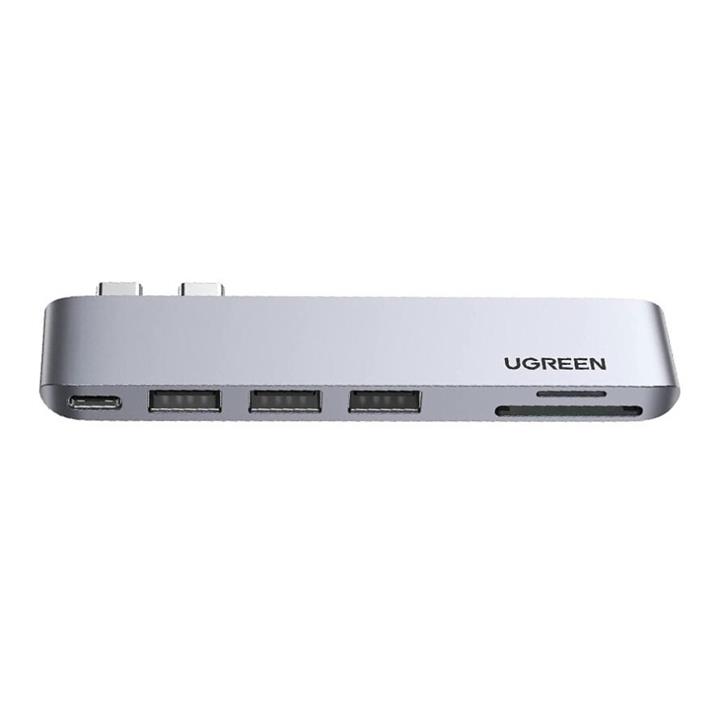 هاب 3 پورت Type C به USB 3.0 با یک پورت Type C و درگاه کارت حافظه و... Ugreen CM251 Type C To USB 3.0 HUB, 2 Port 1 With Type C Port + Power Delivery / 60560