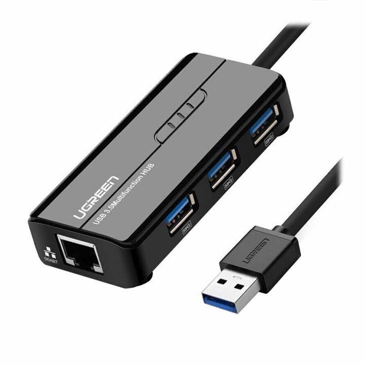 هاب 3 پورت USB 3.0 با پورت LAN یوگرین 20265 Ugreen 20265 USB 3.0 HUB, 3 Port With Gigabit LAN / 20265
