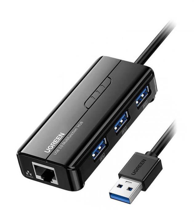 هاب 3 پورت USB 3.0 با پورت LAN یوگرین 20265 Ugreen 20265 USB 3.0 HUB, 3 Port With Gigabit LAN / 20265