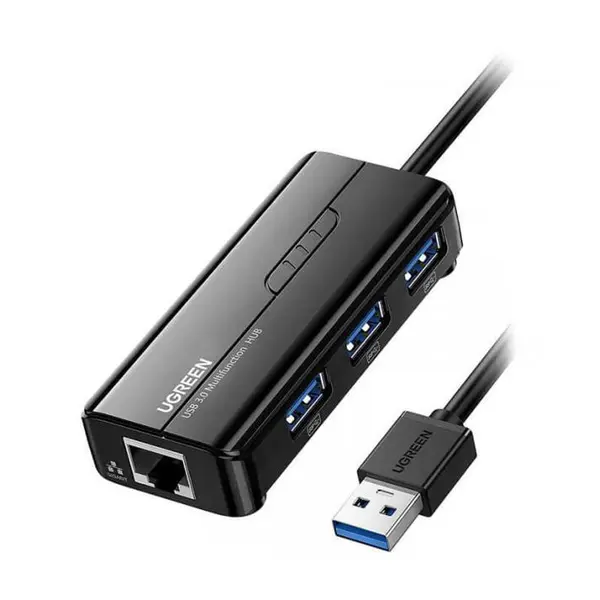 هاب 3 پورت USB 3.0 با پورت LAN یوگرین 20265 Ugreen 20265 USB 3.0 HUB, 3 Port With Gigabit LAN / 20265