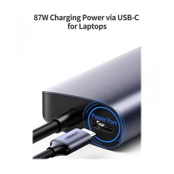 هاب 3 پورت USB 3.0 با پورت LAN یوگرین CM252 Ugreen CM252 USB 3.0 Hub, 3 Port With Gigabit LAN