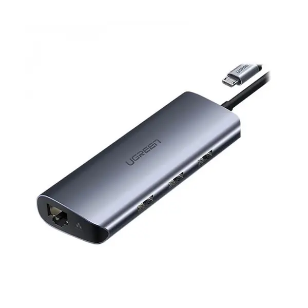 هاب 3 پورت USB 3.0 با پورت LAN یوگرین CM252 Ugreen CM252 USB 3.0 Hub, 3 Port With Gigabit LAN