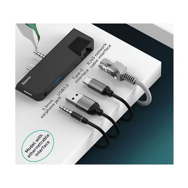 هاب 4 پورت بیسوس Baseus MultiFunctional HUB Adapter CAHUB-FG01 مناسب برای Surface Go Baseus Multifunctional CAHUB-FG01 HUB Adapter