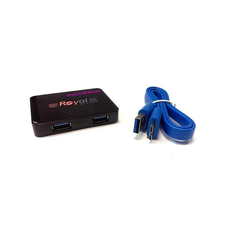 هاب 4 پورت رویال مدل Royal usb 3 Hub RH3-414 Royal RH3 414 USB 3.0 Hub 4Ports