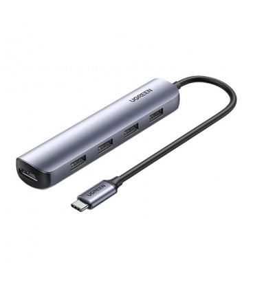 هاب 4 پورت Type C به USB 3.0 با یک پورت HDMI یوگرین CM417