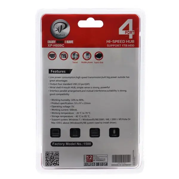 هاب 4 پورت XP Product مدل XP-H809C - 3