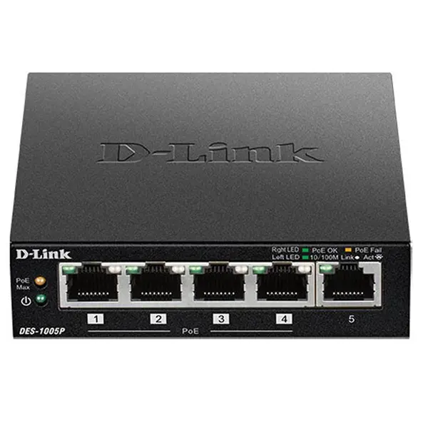هاب سوئیچ 5 پورت POE دی لینک مدل DES-1005P - 2