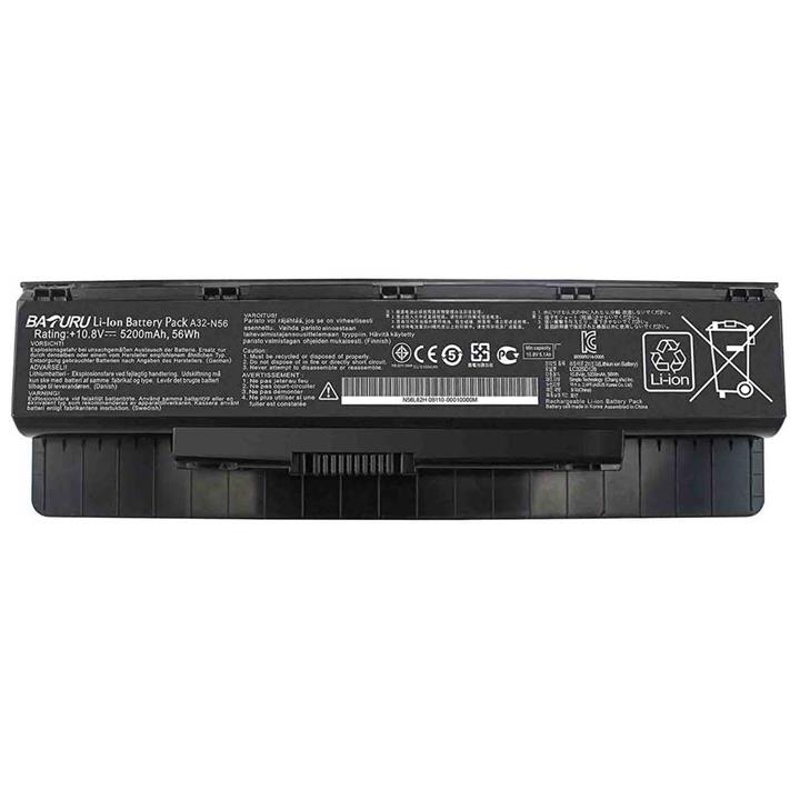 باتری لپ تاپ 6 سلولی برای لپ تاپ ایسوس N56 Battery Asus N56 6cell Original Black