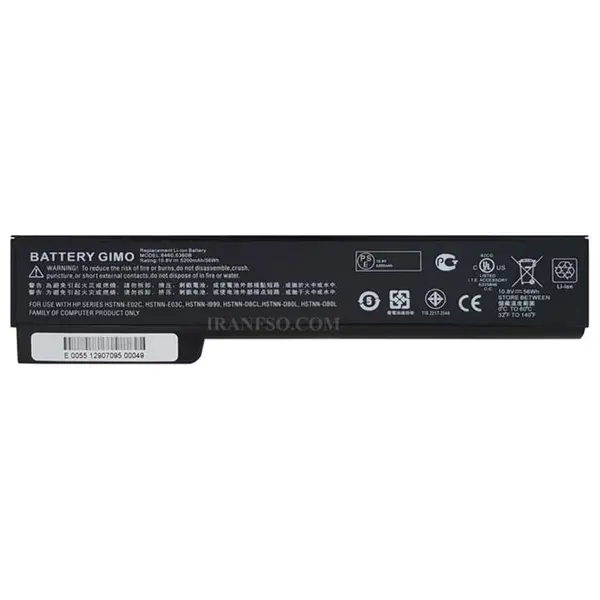باتری لپ تاپ اچ پی ایلایت بوک 8460 پی HP EliteBook 8460p 6Cell Laptop Battery