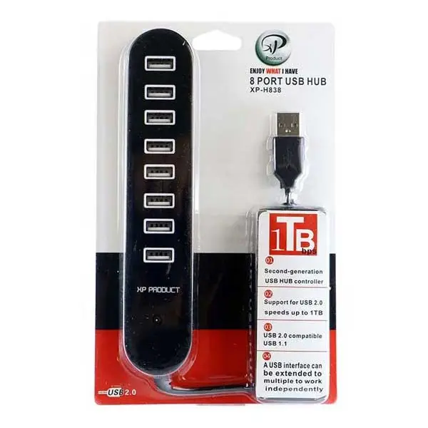 هاب 8 پورت USB 2.0 ایکس پی-پروداکت مدل XP-H838 - - 3