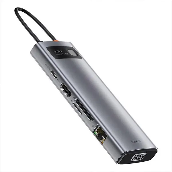 هاب 9 پورت USB Type-C باسئوس Baseus CAHUB-CU0G Baseus CAHUB-CU0G Metal Gleam 9 in 1 usb-c HUB