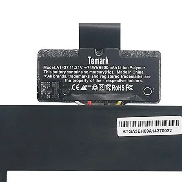 باتری لپ تاپ اپل Apple A1437 Retina A1425 Temark Compatible A1437 Laptop Battery Replacement for MacBook Pro 13.3'' Retina A1437 A1425 2012 2013 Version,fit MD101 MD102 MD212 MD213 ME662 series - 2