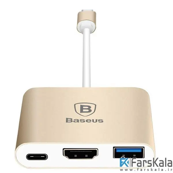 هاب آداپتور تایپ سی به اچ دی ام آی بیسوس Baseus Sharp Series Type-C To HDMI+HUB Adapter For Macbook Baseus Sharp Series Type-C To HDMI+HUB Adapter For Macbook - 5
