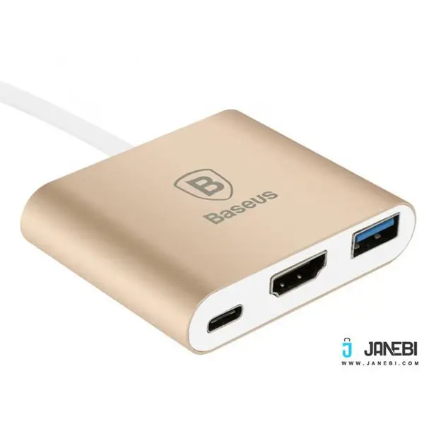 هاب آداپتور تایپ سی به اچ دی ام آی بیسوس Baseus Sharp Series Type-C To HDMI+HUB Adapter For Macbook Baseus Sharp Series Type-C To HDMI+HUB Adapter For Macbook - 2
