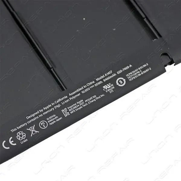 باتری لپ تاپ اپل مدل  Battery Laptop Apple A1417 Pro A1398 Battery Laptop Apple A1417 Pro A1398