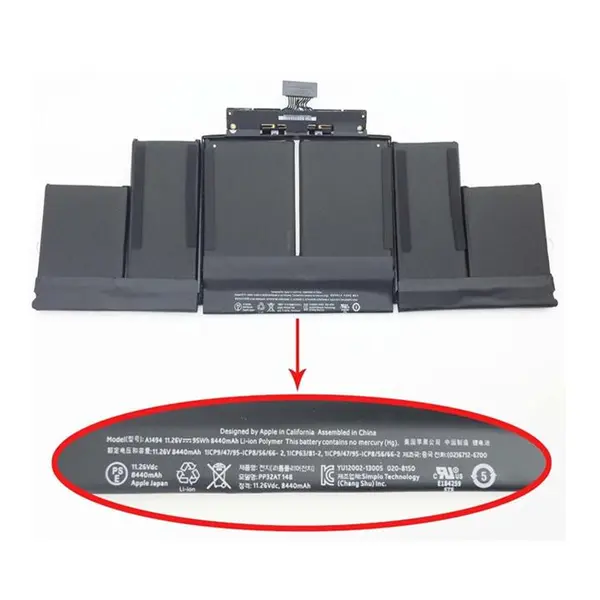 باتری لپ تاپ اپل مدل Battery Laptop Apple A1494 Pro A1398 Apple A1494 Pro A1398 Battery For Apple MacBook Pro 15INCH - 5