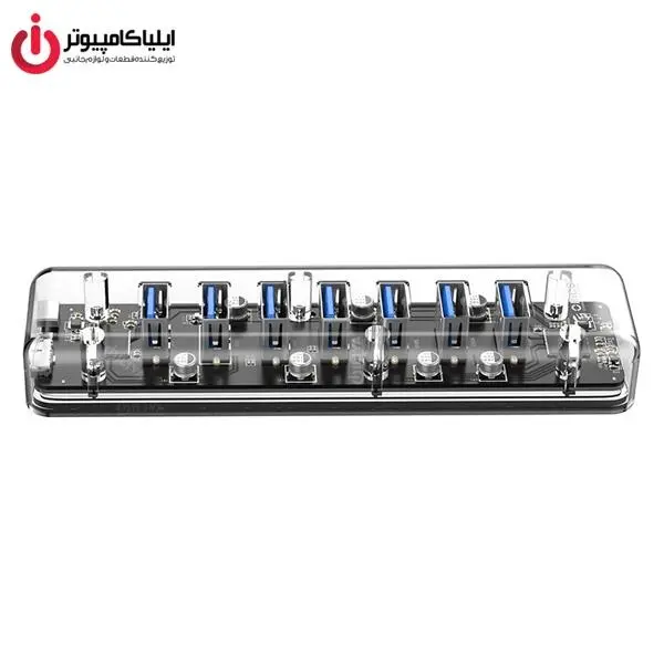 هاب هفت پورت یو اس بی شفاف رومیزی اریکو مدل F7U-U3 ORICO F7U-U3 7Port USB3.0 Transparent Clear HUB - 2
