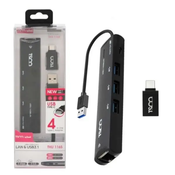 هاب TSCO THU-1165 LAN / USB3.1 to USB3.0 4Port