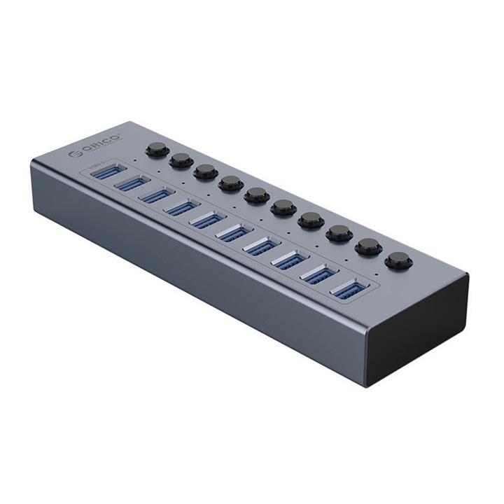 هاب USB3.0 فلزی 10 پورت ORICO BT2U3-10AB Orico  BT2U310AB USB 3.0 Hub, 10 Port With Power Switch & Adapter