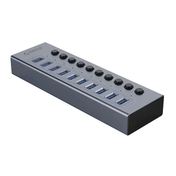 هاب USB3.0 فلزی 10 پورت ORICO BT2U3-10AB Orico BT2U310AB USB 3.0 Hub, 10 Port With Power Switch & Adapter