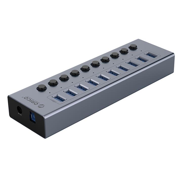 هاب USB3.0 فلزی 10 پورت ORICO BT2U3-10AB Orico  BT2U310AB USB 3.0 Hub, 10 Port With Power Switch & Adapter