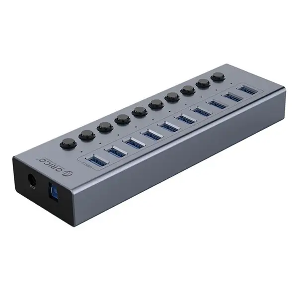 هاب USB3.0 فلزی 10 پورت ORICO BT2U3-10AB Orico BT2U310AB USB 3.0 Hub, 10 Port With Power Switch & Adapter