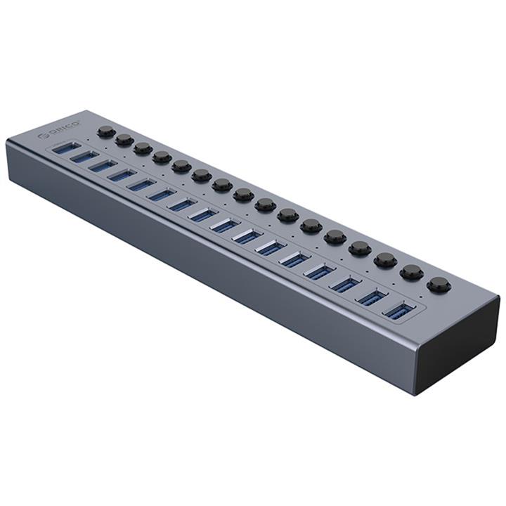 هاب USB3.0 فلزی 16 پورت ORICO BT2U3-16AB Orico  BT2U316AB USB 3.0 Hub, 16 Port With Power Switch & Adapter