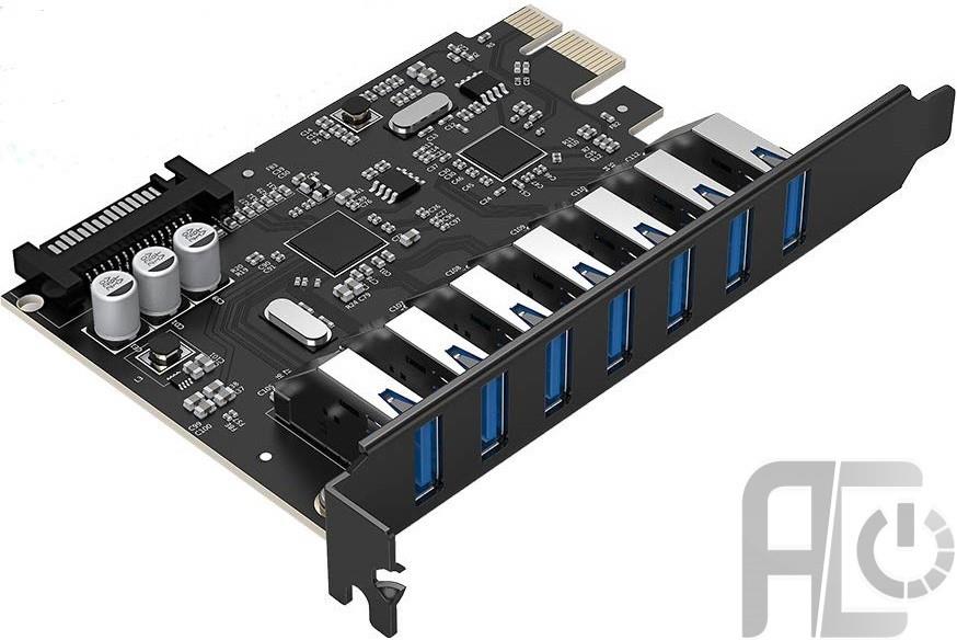 هاب USB3.0 هفت پورت PCI برند اوریکو مدل PVU3-7U-V1                                         Orico PVU3-7U-V1 PCI 7Port USB 3.0 Hub