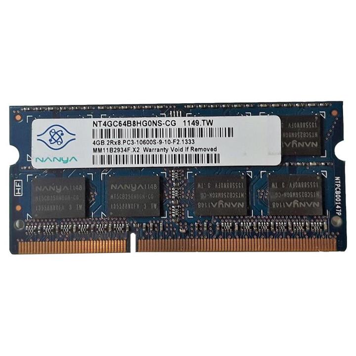 رم لپ تاپ نانیا مدل  1333 DDR3 PC3 10600s MHz ظرفیت 4گیگابایت Nanya DDR3 PC3 10600s MHz 1333 RAM - 4GB