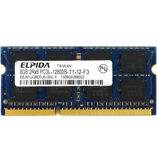 رم لپ تاپ الپیدا مدل 1600 DDR3L PC3L 12800S MHz ظرفیت 8 گیگابایت ELPIDA DDR3L PC3L 12800s MHz 1600 RAM 8GB