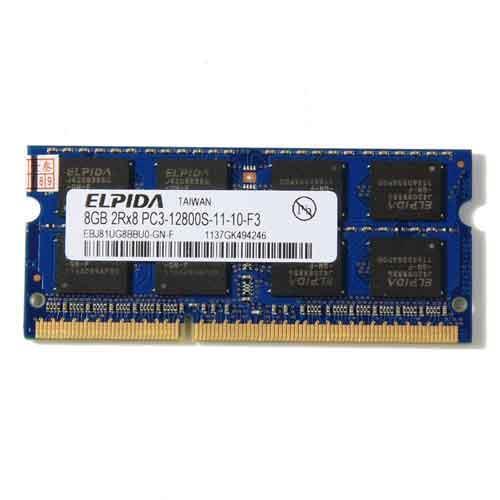 رم لپ تاپ الپیدا مدل 1600 DDR3L PC3L 12800S MHz ظرفیت 8 گیگابایت ELPIDA DDR3L PC3L 12800s MHz 1600 RAM 8GB