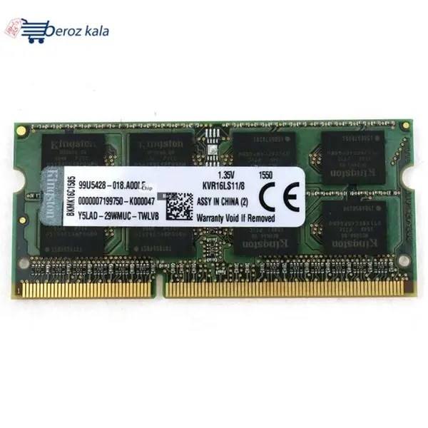 رم لپ تاپ کینگستون مدل 1600 PC3L 12800S MHz ظرفیت 8 گیگابایت Kingston Notebook Ram 8GB PC3L-12800