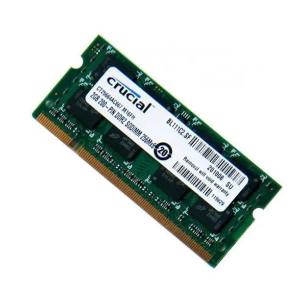 رم لپ تاپ کروشیال 2 گیگابایت با فرکانس 800 مگاهرتز PC2-6400s 2GB DDR2 800Mhz CL6 SO-DIMM Laptop Memory - 4