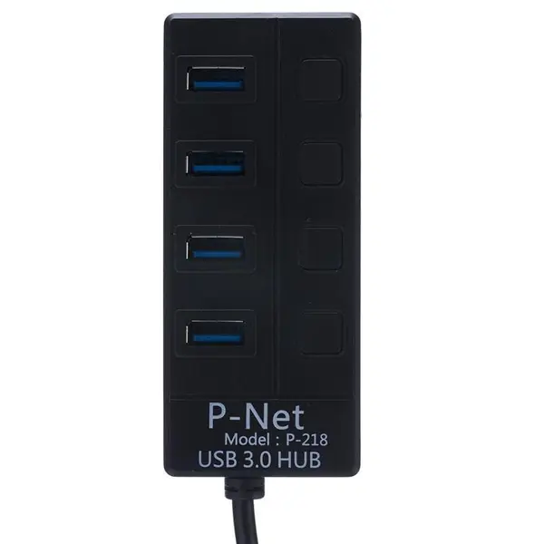 هاب 4 پورتUSB3.0 پی-نت مدل P-218 P-net P-218 4-Port USB3.0 Hub - 4