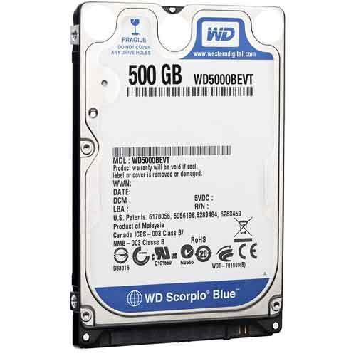 هارد دیسک لپ تاپ وسترن دیجیتال ظرفیت 500 گیگابایت Western Digital 500GB Blue WD5000BPVT NoteBook Hard Drive