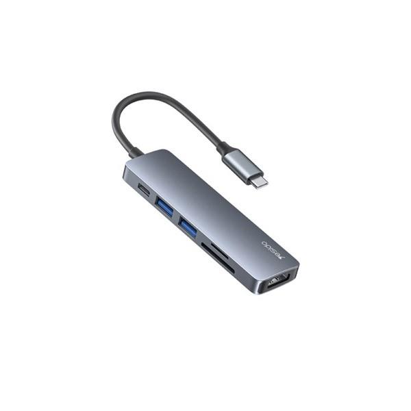 هاب 6پورت یسیدو YESIDO HB11 6-in-1 USB-C Multiport Hub Adapter 4K HDMI & Card Reader