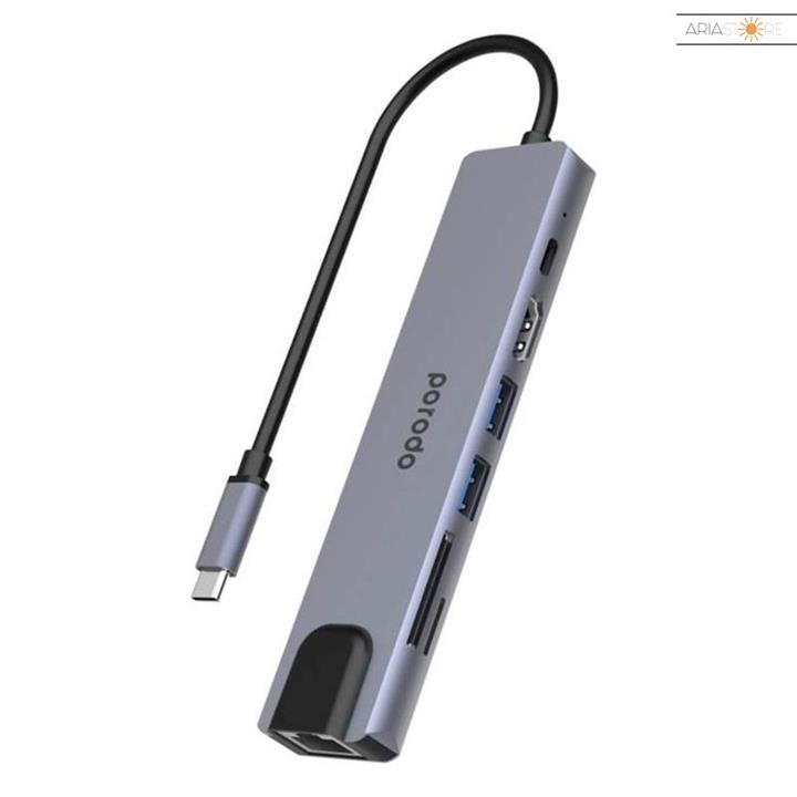 هاب داک استیشن 7 پورت USB-C پرودو مدل 71C-GY