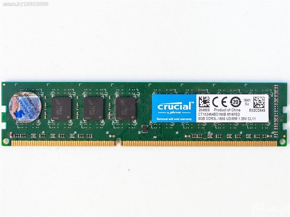 رم لپ تاپ کروشیال 8 گیگابایت با فرکانس 1600 مگاهرتز Crucial PC3L-12800 8GB DDR3L 1600MHz CL11 Notebook Ram