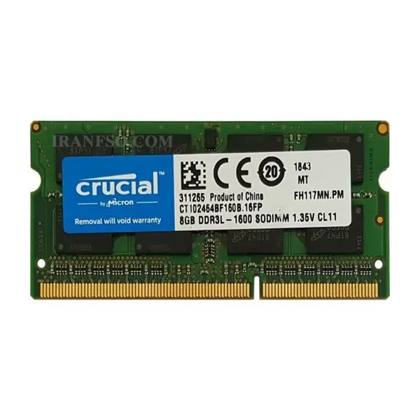 رم لپ تاپ کروشیال 8 گیگابایت با فرکانس 1600 مگاهرتز Crucial PC3L-12800 8GB DDR3L 1600MHz CL11 Notebook Ram - 4