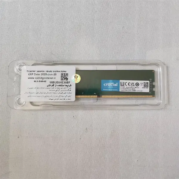 حافظه رم لپ تاپ کروشیال مدل Crucial 16GB DDR4 3200Mhz CL22 Crucial DDR4 16GB 3200Mhz Single Channel Laptop RAM