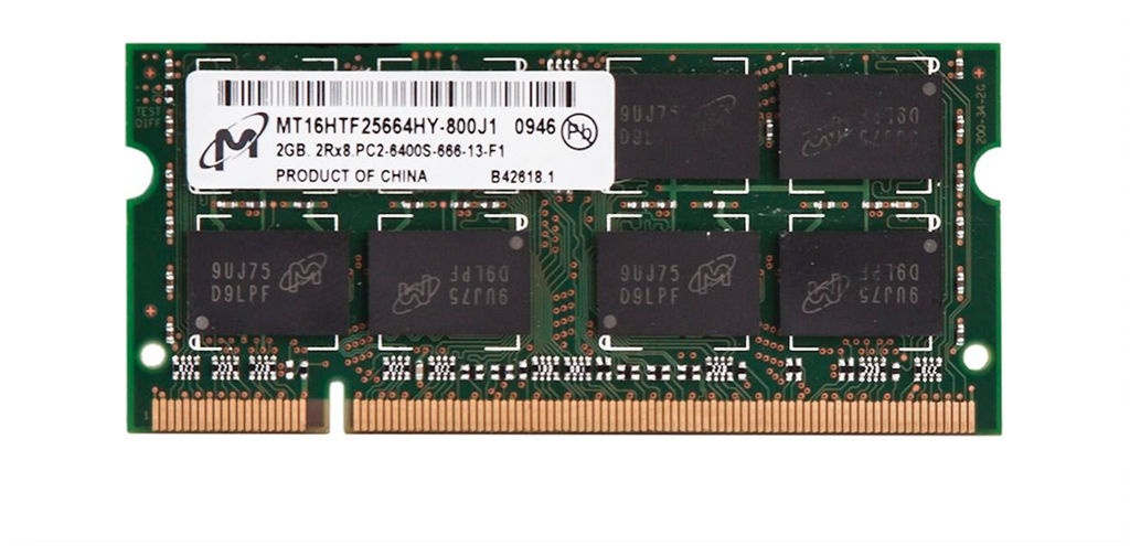 رم لپ تاپ میکرون مدل DDR2 6400s MHz ظرفیت 2 گیگابایت Micron DDR2 6400s MHz RAM - 2GB