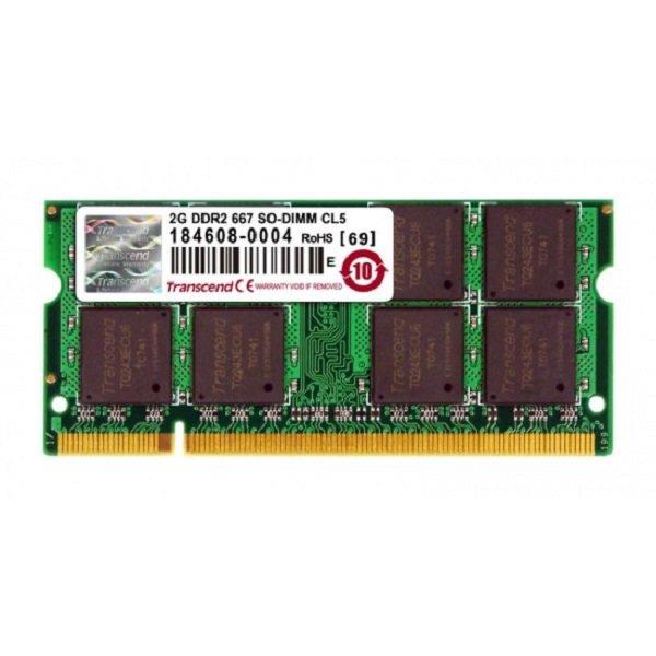 رم لپتاپ DDR2 تک کاناله 667 مگاهرتز CL5 ترنسند مدل PC2-5300 ظرفیت 2 گیگابایت -