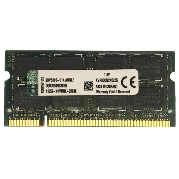 رم لپ تاپ DDR2 تک کاناله 800 مگاهرتز CL6 کینگستون مدل KVR800D2N6 ظرفیت 2 گیگابایت -