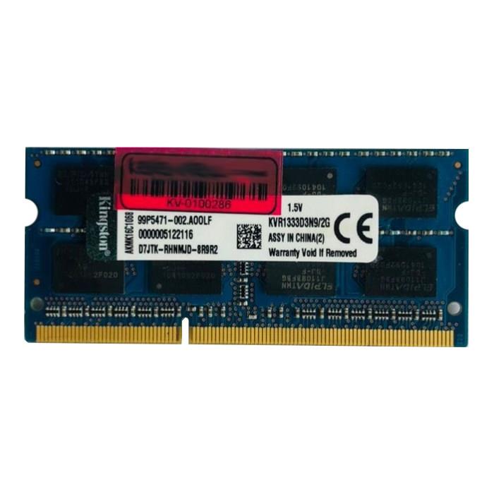 رم لپ تاپ DDR3 تک کاناله 1333مگاهرتز کینگستون مدل PC3-10600 ظرفیت 2 گیگابایت -