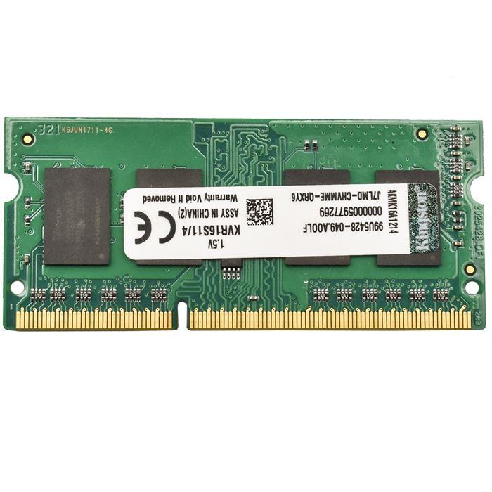 رم لپ تاپ کینگستون مدلDDR3 1600S MHz CL11 ظرفیت 4 گیگابایت Kingston DDR3 1600S MHz CL11 RAM 4GB