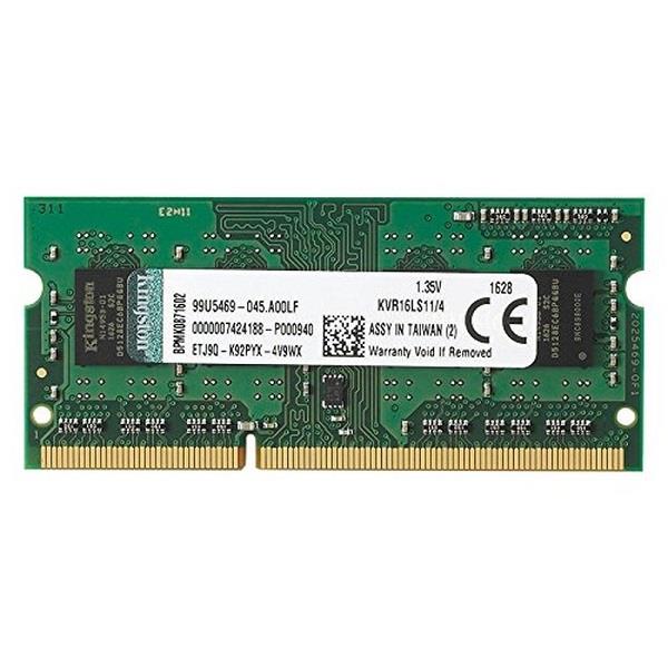 رم لپ تاپ DDR3L تک کاناله 1600 مگاهرتز CL11 کینگستون مدل KCPC3L ظرفیت 4 گیگابایت -