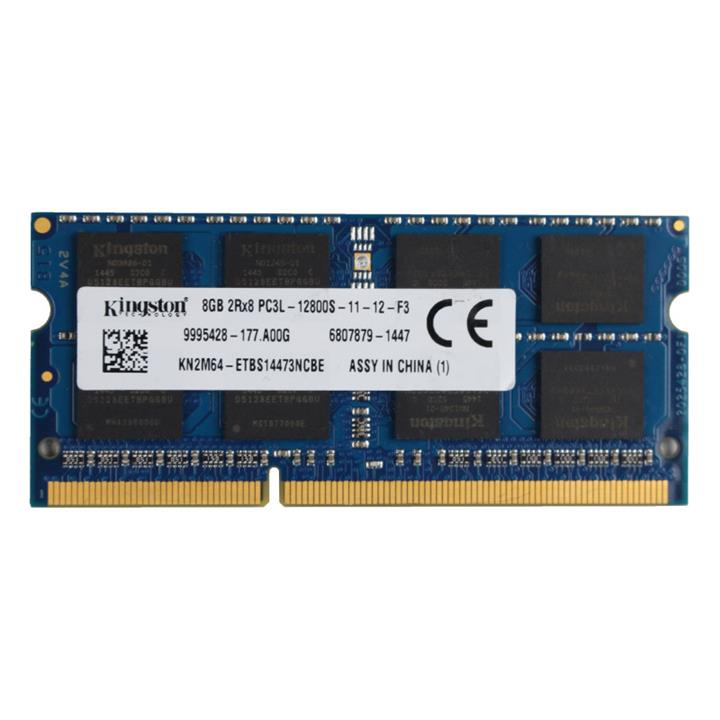 رم لپتاپ DDR3L دو کاناله 1600 مگاهرتز CL11 کینگستون مدل PC3-12800sظرفیت 8 گیگابایت -