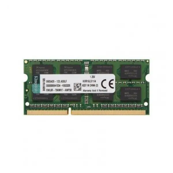 رم لپ تاپ DDR3L تک کاناله 1600 مگاهرتز CL11 کینگستون مدل ValueRAM ظرفیت 4 گیگابایت Kingston ValueRAM DDR3L 1600MHz CL11 Single Channel Laptop RAM - 4GB
